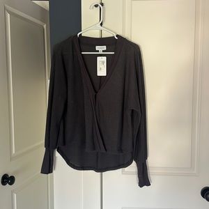 NWT Ever Eve Waffle Cross Over Top